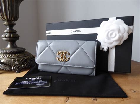 chanel grey wallet|chanel 19 flap wallet.